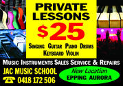 $25 PRIVATE MUSIC LESSONS