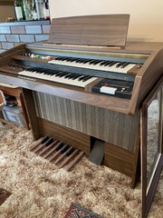 Kawai organ with two manuals and  one octave foot pedals.
